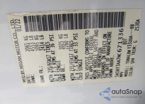 2022 Nissan Rogue S Fwd from USA, damaged, VIN 5N1BT3AA7NC671336